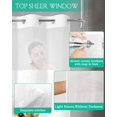 thumbnail image 4 of No Hook Shower Curtain with Snap-in Liner, Brown White Puppy Waterproof Fabric Bathroom Curtains, Watercolor Smile Dog Modern Bath Curtains & Mesh Top Window 72"x96" Extra Long, 4 of 6