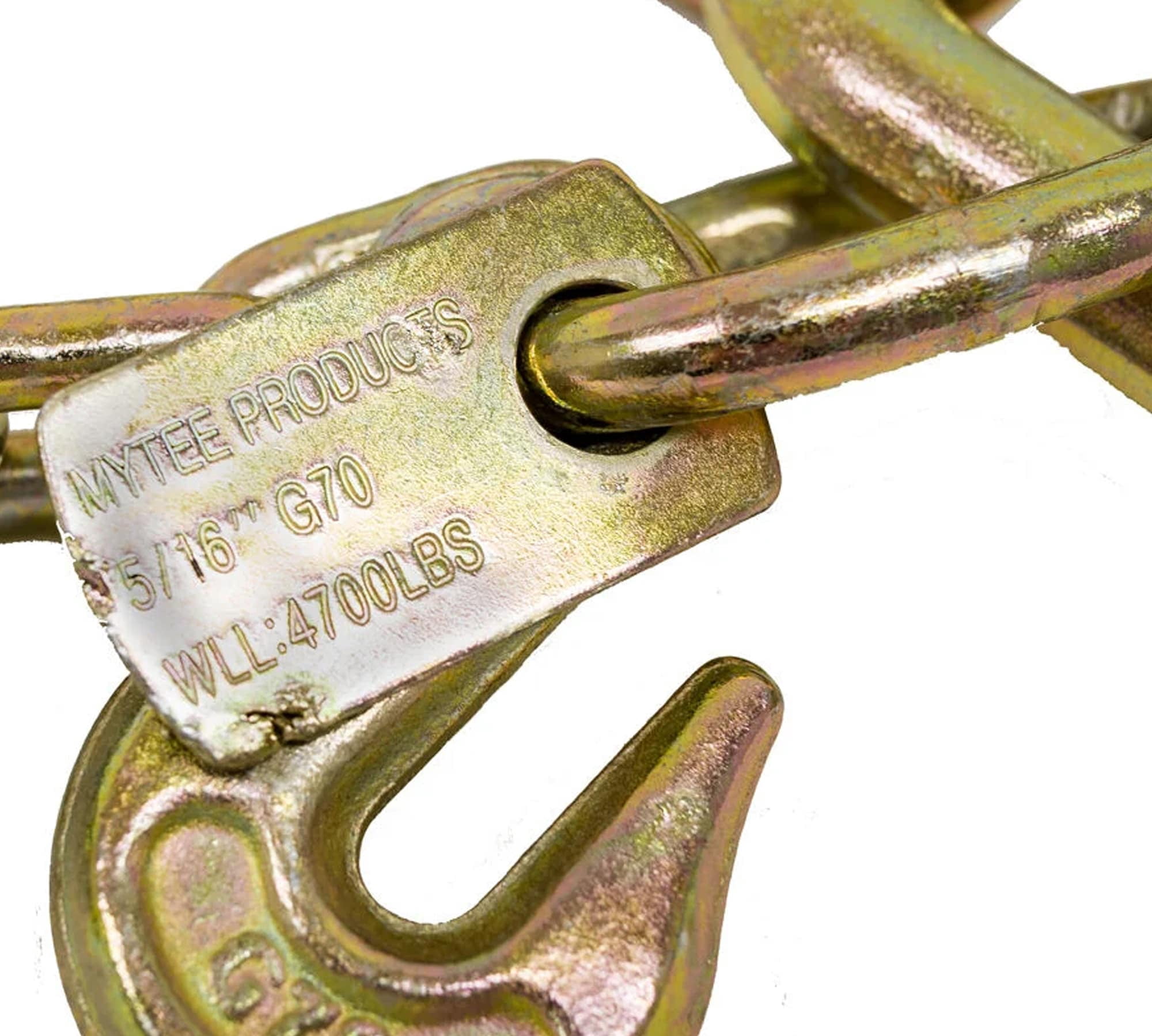 (2 Pack) 5/16'' x 3'  G70 V-Chain Bridle w/ 8" Medium J Hooks, T- Hook & J-Hook w/ Grab Hooks 3' Legs 4700 lbs WLL