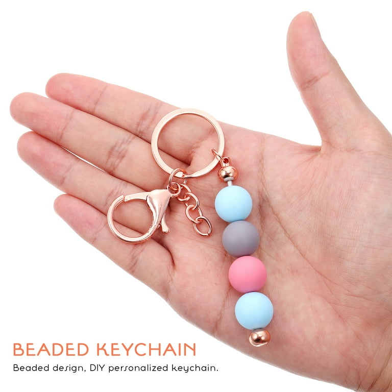 4 Pcs Beadable Keychain Bars Keychain Rings Metal Beaded Keychain For Diy  Crafts 