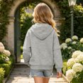 thumbnail image 6 of Jalioing Teen Girls Zip Up Hoodie Long Sleeve Solid Hooded Jacket Casual Comfy Sweatshirt Jacket with Pocket 4-15 Years, 6 of 8