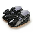 thumbnail image 2 of XIMIN Baby Girls Mary Jane Flats Infant Non-Slip Bowknot Princess Wedding Dress Soft Sole Shoes Toddler PU Leather Baptism Fashion Shoes (12-18 Months, Black), 2 of 8