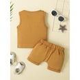 thumbnail image 3 of Bagilaanoe 2pcs Newborn Baby Boys Short Pants Set Striped Print Sleeveless Tank Tops + Shorts 6M 12M 18M 24M Infant Casual Summer Outfits, 3 of 9