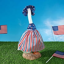 Nkmbld Cute Porch Goose Outfits Independence Day Flag Big White Gooses Festival Set for Statue Patio Lawn Garden Decoration