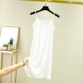 thumbnail image 2 of Hrsba Women Nightgown Solid Color Fabric Lightweight Spaghetti Strap Fixed Strap Short Sleepwear Dress, 2 of 5