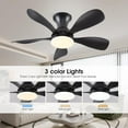 thumbnail image 3 of 33In Black Low Profile Ceiling Fans with Lights and Remote/APP Control, Modern Flush Mount Ceiling Fan with 5 Reversible Blades for Outdoor Patio,Small Room,Bedroom, 3 of 9