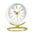 thumbnail image 2 of Reloj de escritorio Wosthever con borde de acero dorado alarma luminosa Electrodomésticos blanco, 2 of 6