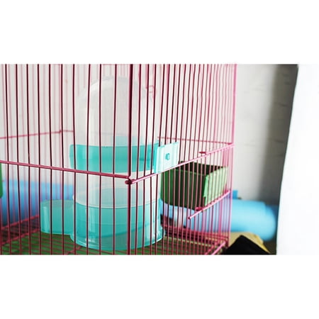 Plastic Bird Feeder Waterer Automatic Food Water Feeder With Cage