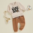 thumbnail image 5 of Gubotare Baby Girls' Clothing Sets Girls Clothes Set Shirt Top and Pants Kids 2 Piece Outfits for Casual Size 6 12 Months (Khaki,6-12 Months), 5 of 7