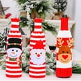 thumbnail image 3 of Bearachild Cubierta de botella de vino Raya elástica de comedor Ropa tejida de Navidad Rojo Blanco Banda de champán Accesorios de regalo de boda Kits de decoración para fiestas Papá Noel Bearachild HA070243-01B, 3 of 6