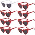 thumbnail image 1 of Gafas de sol con forma de corazón para mujeres y hombres, gafas de sol sin montura en forma de corazón para niños, recuerdo de fiesta de novia, blanco + 7 rojo esquí esquí Gafas de esquí, 1 of 5