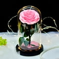 thumbnail image 6 of Margarine Rose and Preserved Rose in Glass Dome, Made from Artificial Preserved Flowers, Roses Never Withered Gift for Her, Valentine's, Mother's Day, Birthday (with Gift Box), 6 of 7