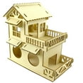 thumbnail image 3 of Hamster Hideout Pet Mouse Rat Gerbil Double Layer Villa Small Rat Activities House Wooden Hut Climbing Ladder, 3 of 21