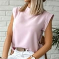 thumbnail image 4 of ECZHAW Womens Summer Solid Color Sleeveless Crewneck T Shirts Ladies Casual Daily Blouse Shirt Tops Comfy Tank Tops, 4 of 7