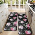 thumbnail image 4 of Kitchen Rugs Sets Of 2,Pioneer Flower Floral Print Pattern Anti Fatigue Kitchen Mat Rugs Non Slip Washable,Decorative Kitchen Floor Mats for Kitchen,Sink,Laundry,17"x47"+17"x47", 4 of 5