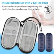 MEDMAX Cooling Travel Case with 2 Ice Packs - Portable Water-Resistant Insulated Carrying Bag for Temperature Sensitive Supplies, Black