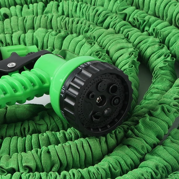 Manguera de jardín flexible extensible mágica verde de 200 pies para manguera de coche, tubos de plástico para regar con pistola