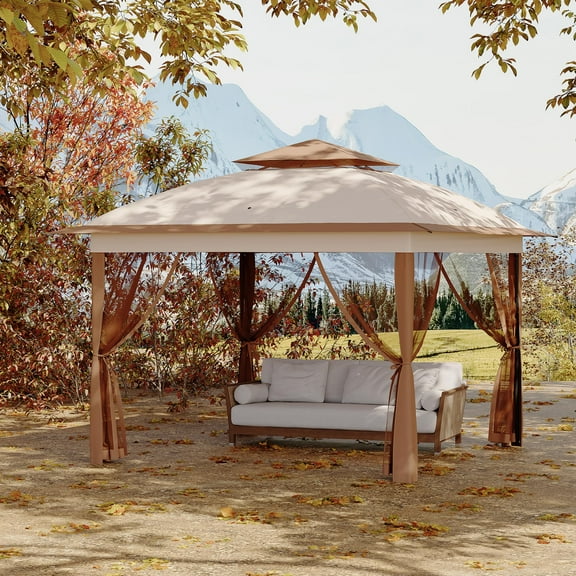 Studyset 11x11 Pop Up Instant Gazebo Tent for Backyard,Gazebo With Mosquito Netting,Outdoor Canopy Shelter,Outdoor Canopy Gazebos Waterproof With Portable Carrying Bag