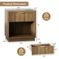 thumbnail image 5 of Pusnapku Fluted Night Stand, 22" Farmhouse Bedside Table with Charging Station, Curved Design Wood End Table with Drawer, for Living Room, Bedroom, 5 of 9