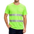 thumbnail image 3 of safety shirts for men Quick Dry Hi Vis Reflective Short Sleeve high vis shirts Construction Work Shirts with Reflective Strips Green 3XL, 3 of 7