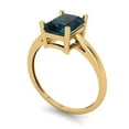 thumbnail image 2 of Clara Pucci 14K Yellow Gold Solid Gold LondonBlueTopaz Solitaire Anniversary Ring for Women - 2 cttw Emerald Cut, 2 of 8