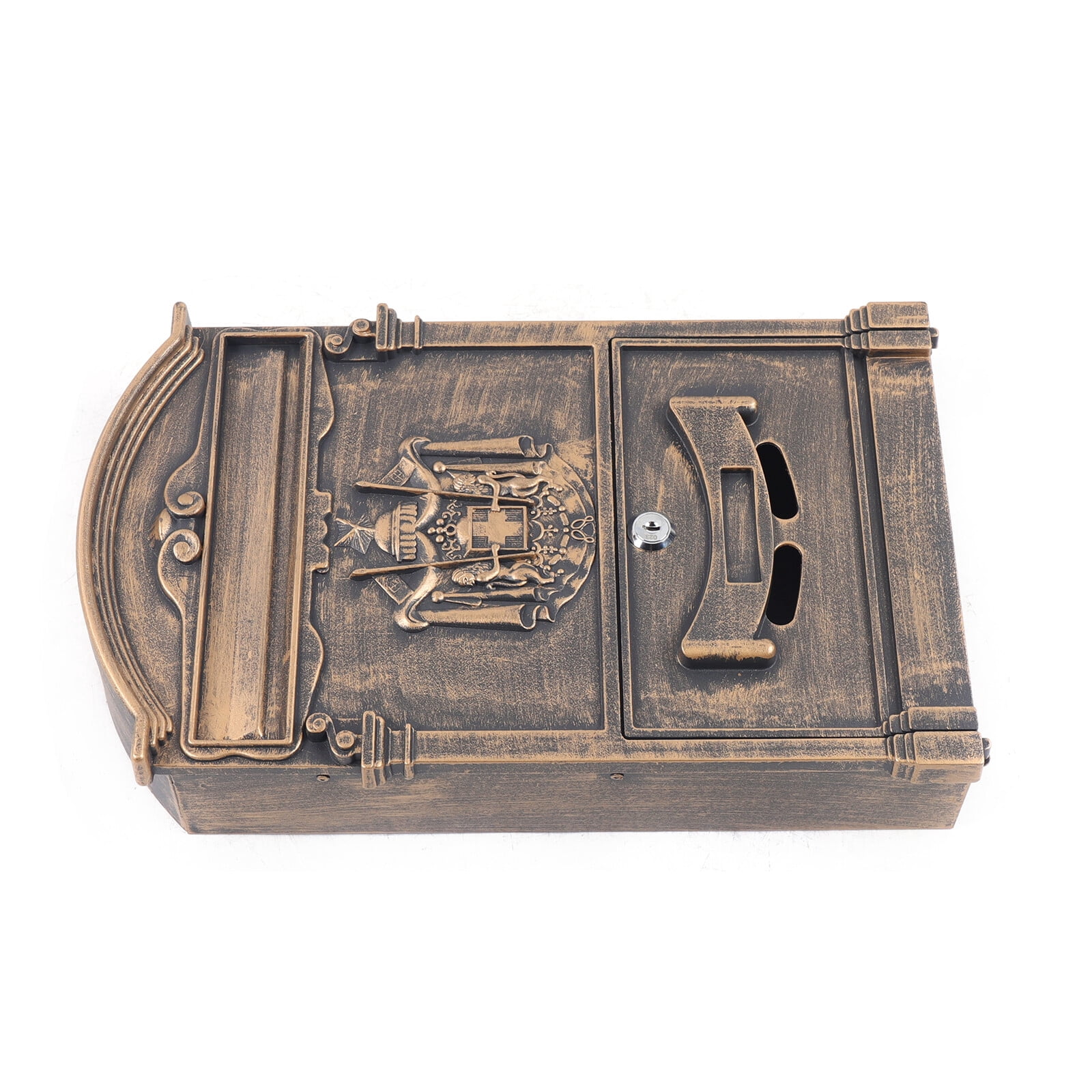 Retro Vintage Mailbox, Bronze, European Wall Mounted Mailbox with Lock for Offices, Posts