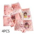 thumbnail image 2 of LYMAYTER Girls Little Kids Tagless Cotton Boxer Briefs Adorable Cartoon Print Comfort Underwear 4 Pack, 2 of 7