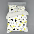thumbnail image 2 of Ambesonne Geometric Bedding Set 3 Pcs, Diamond Motives in Mosaic, Twin, Yellow Black, 2 of 3