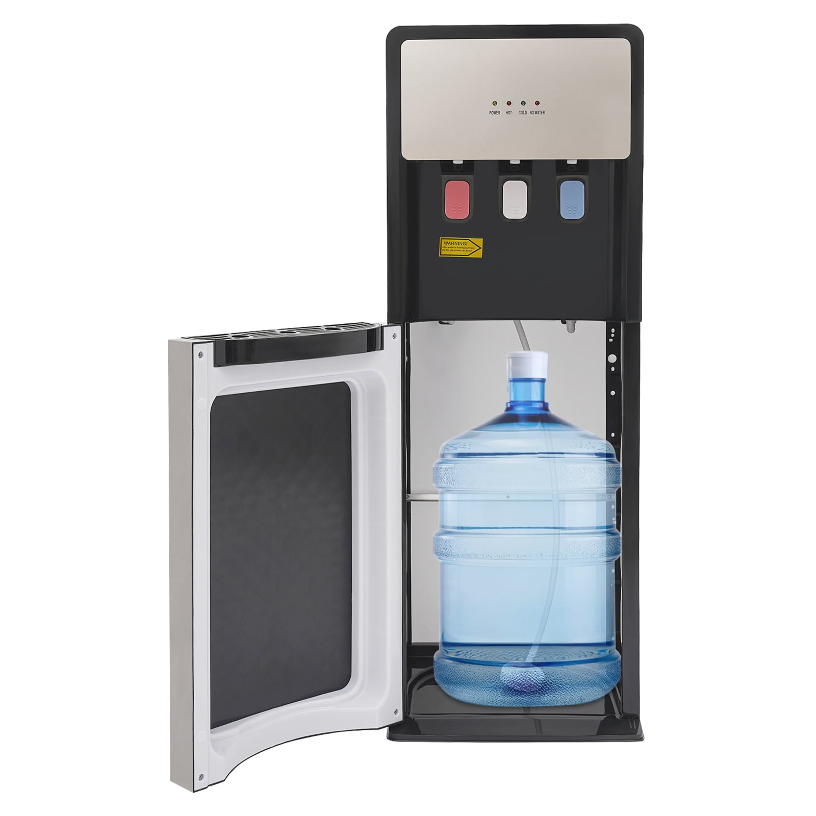 Silver Grey PP Water Dispenser Bottom Loading Water Cooler for 5 Gal Bottles with Indicator Lights