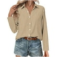 thumbnail image 5 of HongQid Womens Button Down Shirts V Neck Printed Rolled Up Long Sleeve Tops Elegant Dressy Blouses Business Casual Outfits, 5 of 6