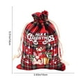 thumbnail image 4 of Cheapark Christmas Red Plaid Cotton Drawstring Bag - Reusable Food-Safe Treat Pouch, Durable Gift Bag for Cookies, Candy & Party Favors Christmas Wrapping, 4 of 6