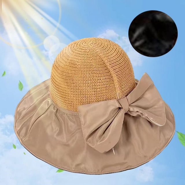 Sombrero para el sol para mujer, gorra de ala ancha, sombrero para el sol al aire libre, cómodo sombrero de playa flexible, gorra de pesca para viajes Caqui