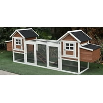 80-Inch Wooden Chicken Coop With Nesting Box & Run - Large Hen House For 2-4 Chickens