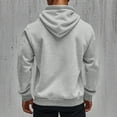 thumbnail image 4 of Men's Hooded Jackets Front Zip Drawstring Print Windbreaker Casual Stylish Sports Fitness Outwear With Multi Pockets (S, Gray), 4 of 8