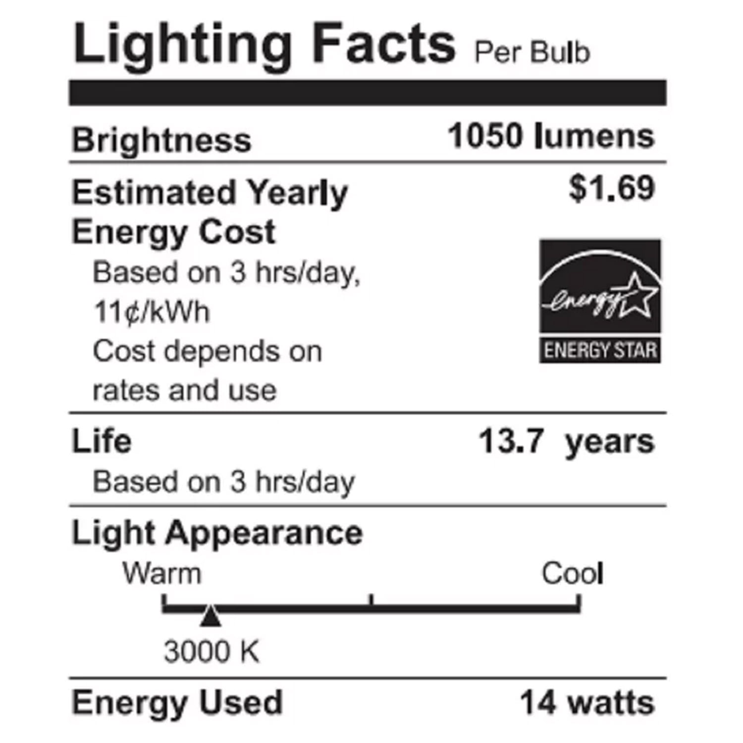 Great Value LED Bulb, 14W/90W Eqv PAR38 Floodlight Bulb,E26 Base, Soft White, Energy Star Rated, 2PK