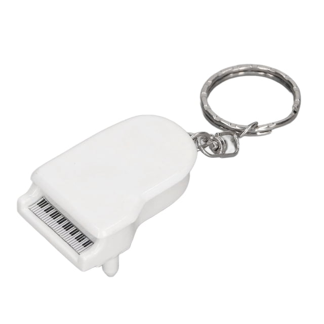 Mini llavero colgante de piano micro decoración simulación piano llavero para casa de muñecas niños blanco