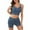 Light Blue, variant on cfhntfmh Pajama Sets for Women Seamless Lace Spaghetti Strap Crop Camisole and Shorts 2 Piece Pjs Loungewear Sleepwear