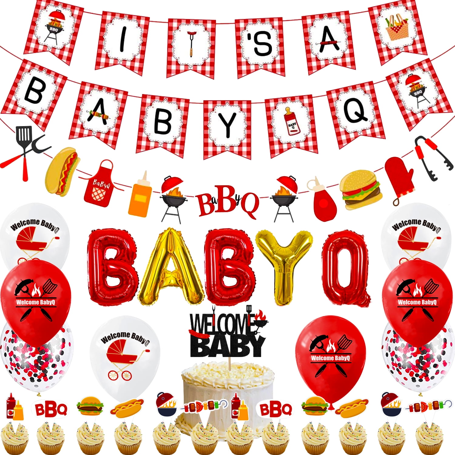 BBQ Baby Shower Decorations, BBQ Baby Shower Decorations, It’s a Baby Q