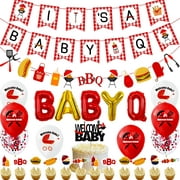 BBQ Baby Shower Decorations, BBQ Baby Shower Decorations, Its a Baby Q Party Supplies for Baby Shower Girl Boy Gender Reveal Baby Q Party Decorations, Summer Picnic Baby Shower Decorations Supplies