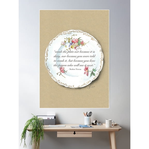 Wash The Plate Quote Poster Wall Art, Modern Wall Decor For Living Room Bedroom, 8x12 UNFRAMED