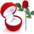 thumbnail image 1 of GFDYREE Boîte à Bague Rose Boîte à Bague Fleur pour Bague de Fiançailles Bague de Mariage Étui à Bague Rose Rouge pour Cadeau de la Saint-Valentin, 1 of 7