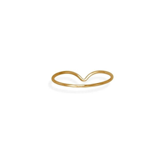 14/20 Gold Filled Thin V Design Ring V 1mm Wide Band Size 5 Ring for Women and Men