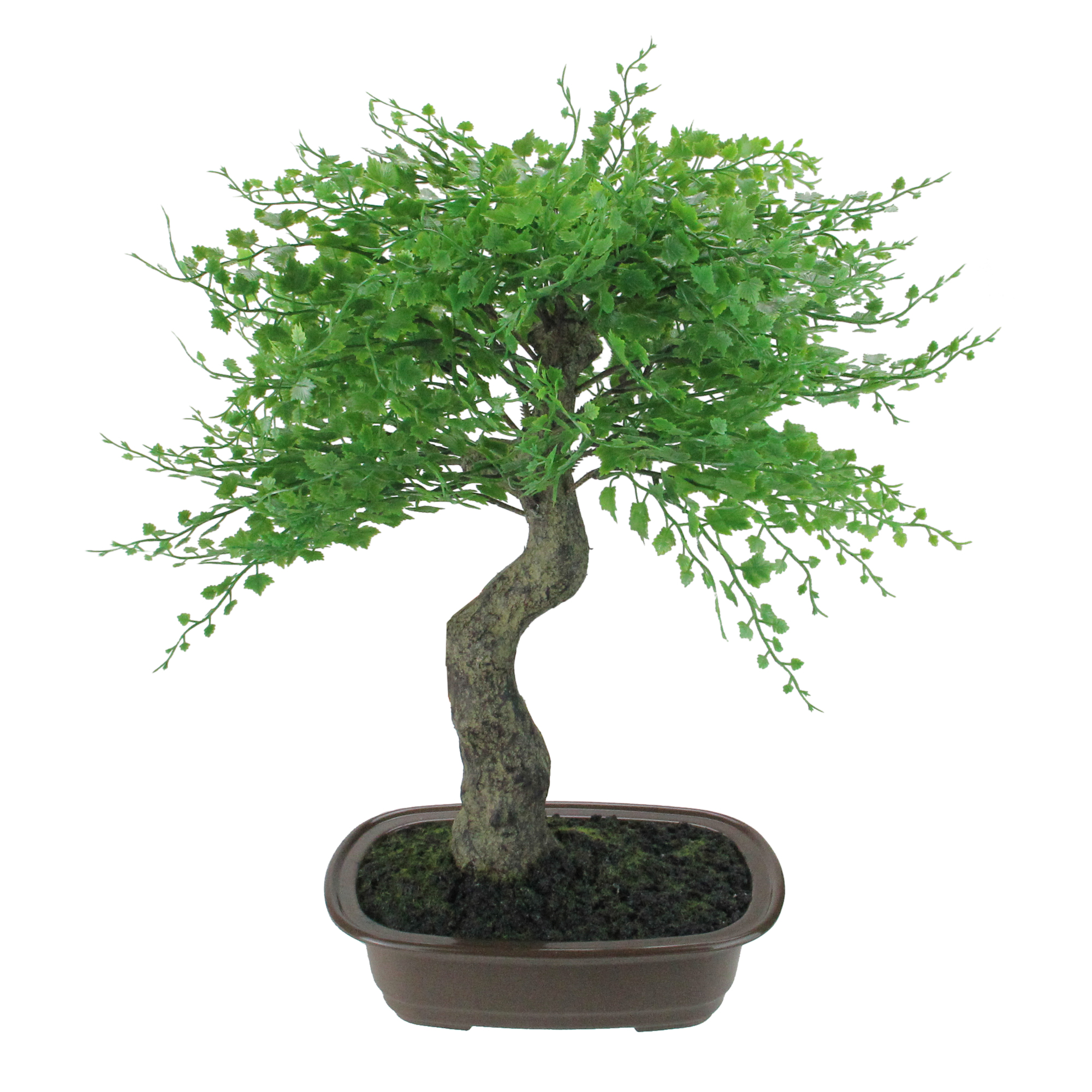 16" Green Mini Maple Artificial Bonsai Tree in a Brown Pot Walmart Canada