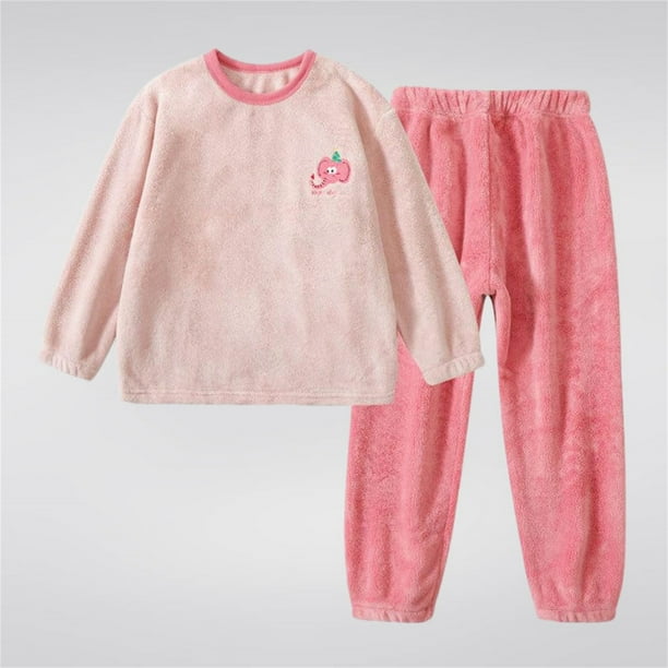 Cowsor 2 Piece Pajamas Set Kids Sleepwear Cartoon Printed Nightwear Cotton Long Sleeve Shirt Pants Loungewear