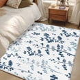 thumbnail image 4 of 3'x5' Rug for Living Room Bedroom, Blue Botanical Washable Area Rugs Non-Slip Carpet Mats, Watercolor Spring Floral Summer Leaf Indoor Low Pile Area Rug Runner for Kitchen, Mudroom, 4 of 8