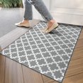 thumbnail image 4 of Gray and White Geometric Lattice Pattern Door Rugs,Washable Non Slip Door Mats Indoor,Decorative Door Mats,Entry Mat Indoor for Entrance,Bedroom,Kitchen,Bathroom,17"x30", 4 of 6