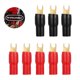 thumbnail image 4 of EeaseMX Winomo 5 pares Cobre Gold Gold 4 Strip Spade Spade Spade Spade Spade Spade Spade Adaptadores Conectores Conchos de barrera de orilla para el enchufe del cable del alambre - 4Ga (rojo y negro), 4 of 7
