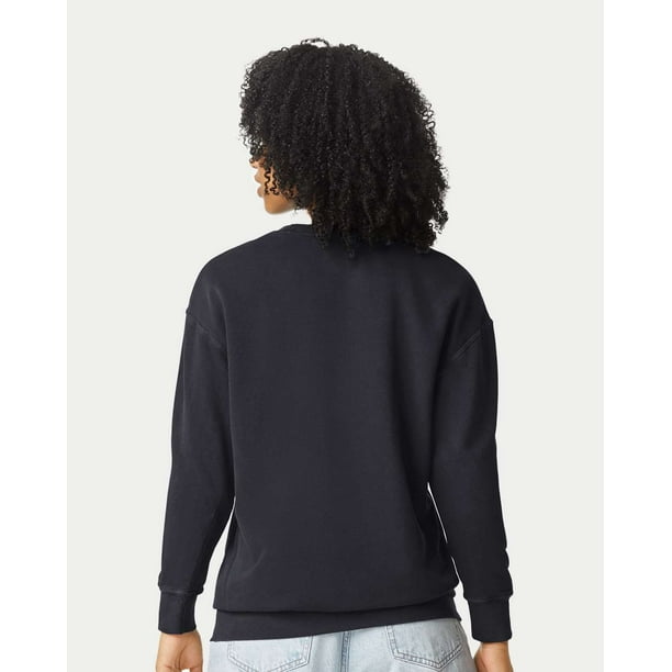 ★COOR★ Garment Dying Essential Sweatshirt Washed Charcoal Comfort Colors 1466 Garment-Dyed Lightweight Fleece Crewneck