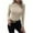 Khaki, variant on Luxalzxs Necks Tops for Women Long Sleeve Ribbed Knit Sweater Slim Fit Solid Color Basic Layer Shirts Tops