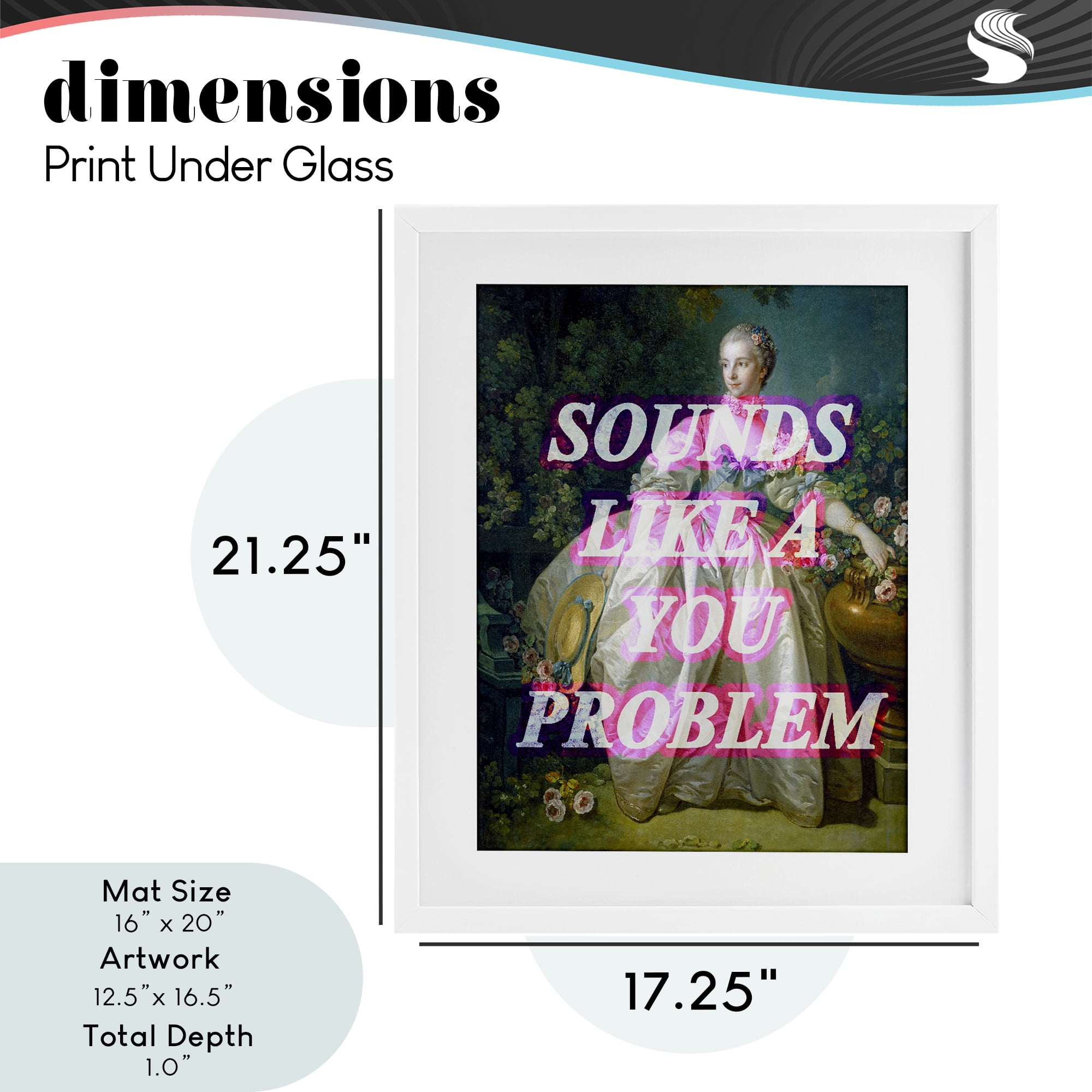 Sounds Like A You Problem White Framed Print Under Glass, design by Lil' Rue