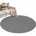 thumbnail image 2 of Round Area Rug 3.3 Ft, Vintage Dark Gray Washable Non-Slip Circle Carpet for Living Room/Bedroom, Farmhouse Retro Solid Color Linen Texture Low-Profile Small Kitchen Mats Collection Rugs for Indoor, 2 of 7